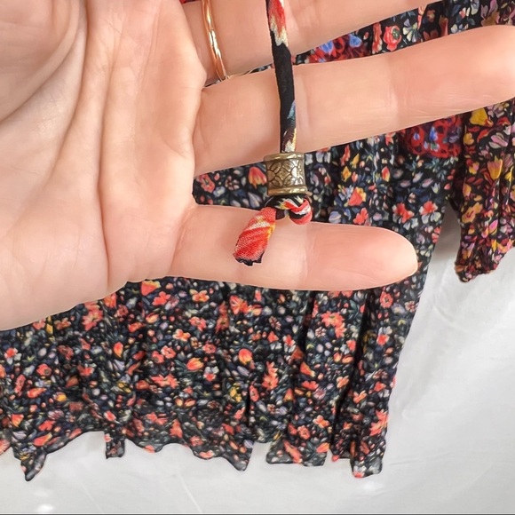NWOT Anthropologie Floral Boho Sheer Ruffle Helene Tunic Dress Sz S Cottagecore - Picture 5 of 14